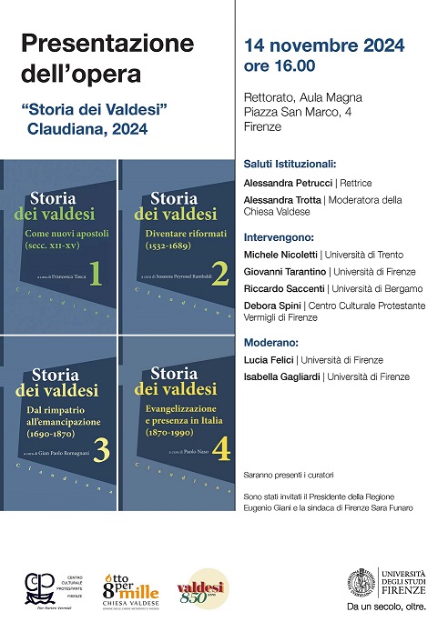 Locandina 14 Novembre presentazione Storia dei Valdesi